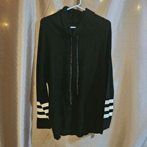 St. John's Bay, Black, Creme, Sweater, Size: L